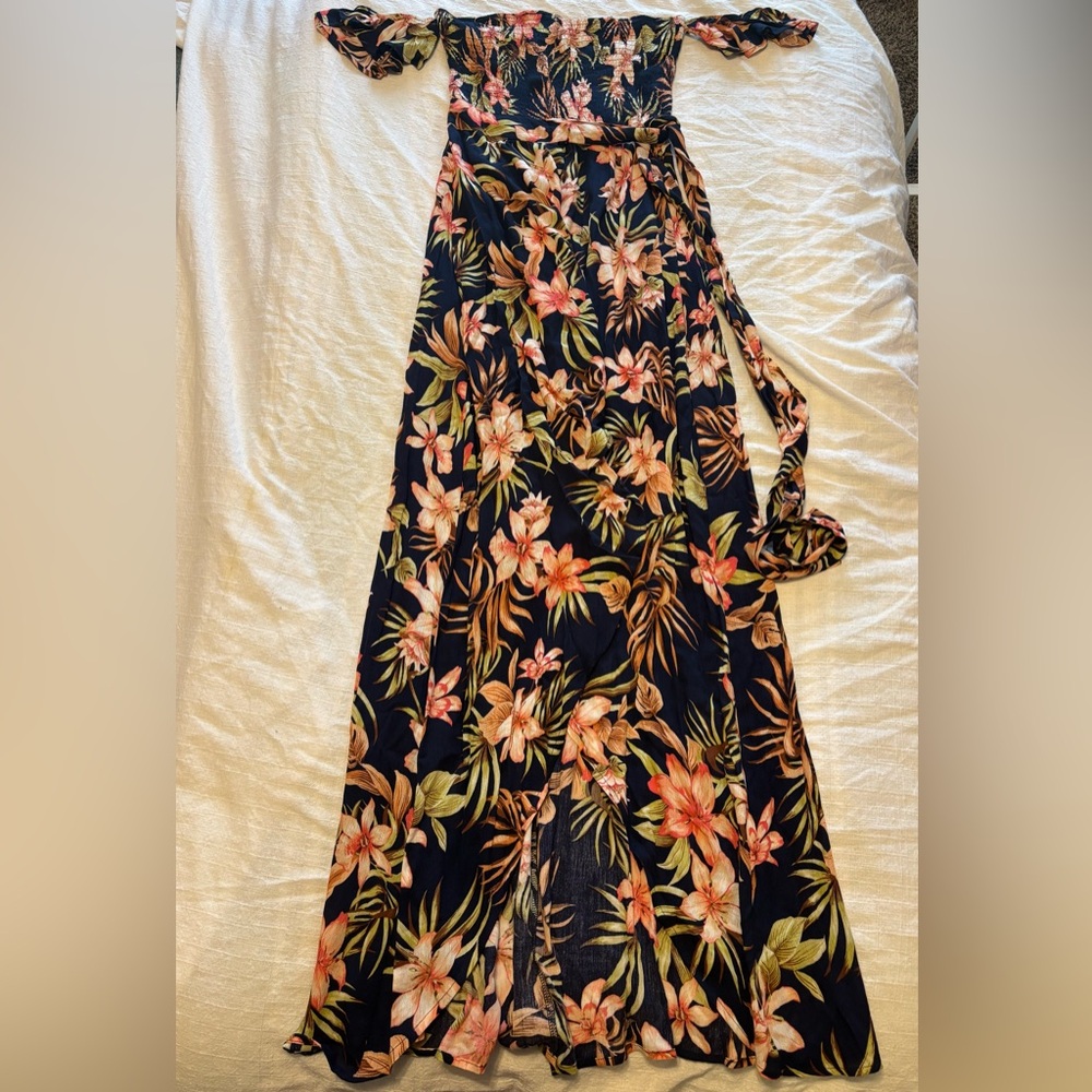 Floral Off-Shoulder Maxi Dress